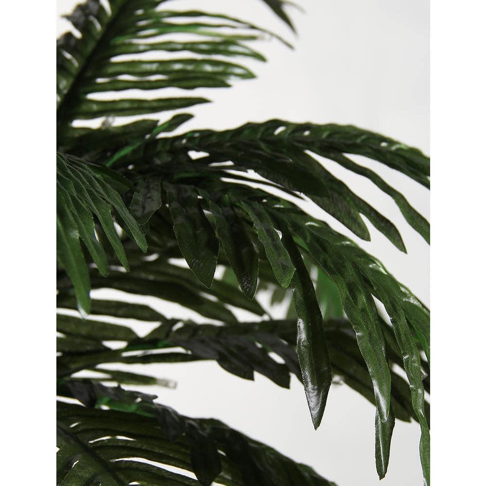 7 ft. Pre-Lit LED Palm Artificial Christmas Tree with Green Leaves and 96 LED Lights