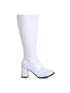 Women's 3 inch Wide Width White GoGo Boot Halloween Costume Accessory