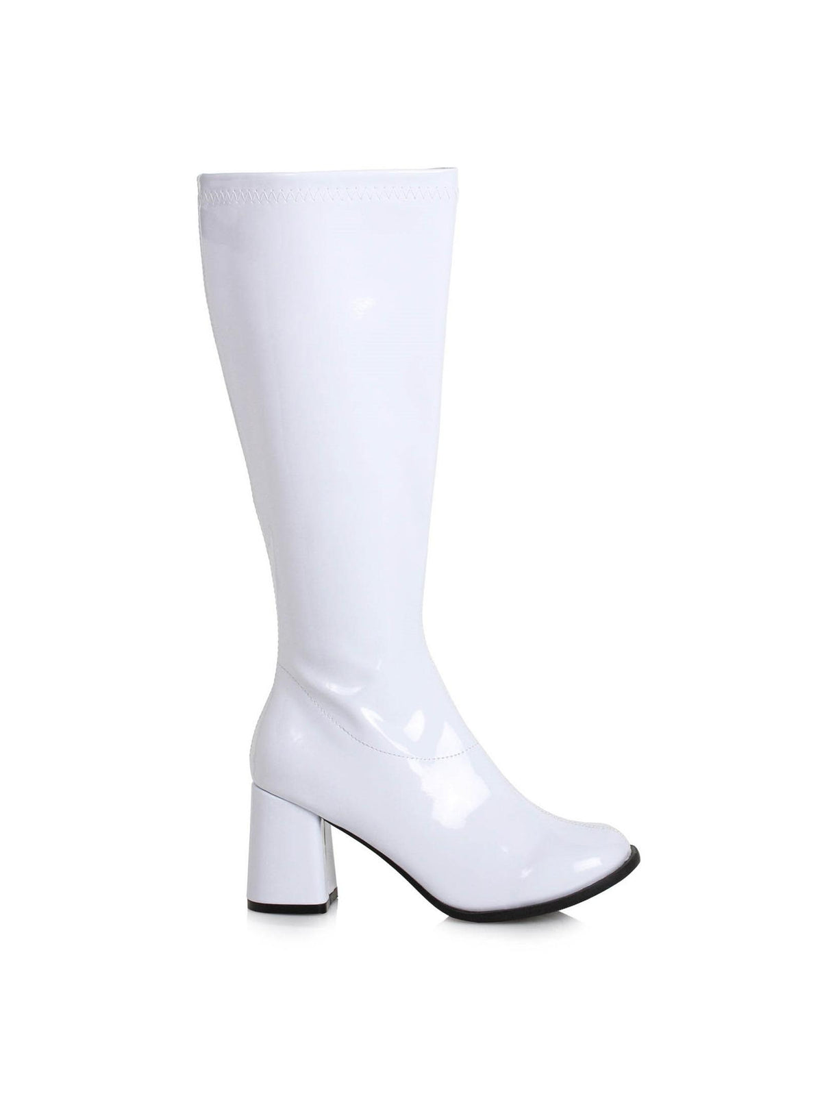 Women's 3 inch Wide Width White GoGo Boot Halloween Costume Accessory