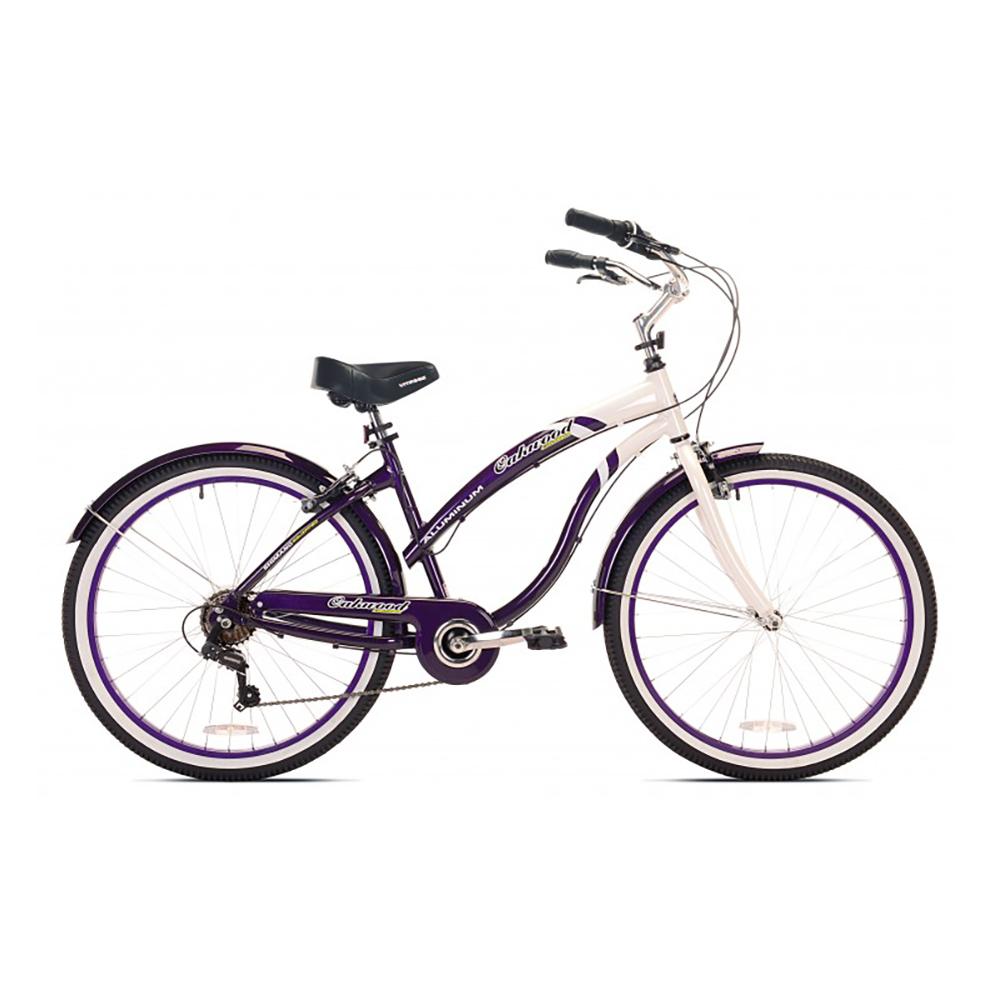 Kent Bicycles OakWomens 26 In., Wall Tire Beach Cruiser Bike with 7-Speed Gear Shift, White