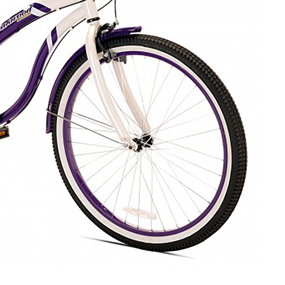 Kent Bicycles OakWomens 26 In., Wall Tire Beach Cruiser Bike with 7-Speed Gear Shift, White