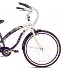 Kent Bicycles OakWomens 26 In., Wall Tire Beach Cruiser Bike with 7-Speed Gear Shift, White