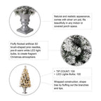 4 ft. Pre-Lit Snow Flocked Pine Artificial Christmas Tree with 100 Warm White Lights (2-Pack)
