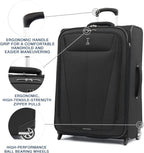 Maxlite 5 Softside Expandable Upright 2 Wheel Luggage, Lightweight Suitcase, Men and Women, Black, Checked-Medium 26-Inch