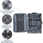 Maxlite 5 Softside Expandable Upright 2 Wheel Luggage, Lightweight Suitcase, Men and Women, Black, Checked-Medium 26-Inch