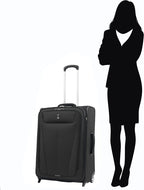Maxlite 5 Softside Expandable Upright 2 Wheel Luggage, Lightweight Suitcase, Men and Women, Black, Checked-Medium 26-Inch
