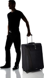 Maxlite 5 Softside Expandable Upright 2 Wheel Luggage, Lightweight Suitcase, Men and Women, Black, Checked-Medium 26-Inch