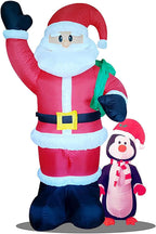 Taek-cheon 3M LarChristmas Inflatable Decoration Santa Claus and Penguin Garden Stand Decoration Yard Holiday Party Xmas (Size : M(3M))