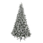 9 ft. Green Lighted Flocked Spruce Artificial Christmas Tree