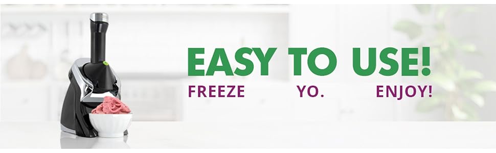 Deluxe Frozen Fruit Soft Serve Dessert Maker, Vegan and Dairy-Treats with No Added Sugar, Easy Push Button Operation, Includes 75 Recipe Booklet, Dishwasher Safe Parts, in Black