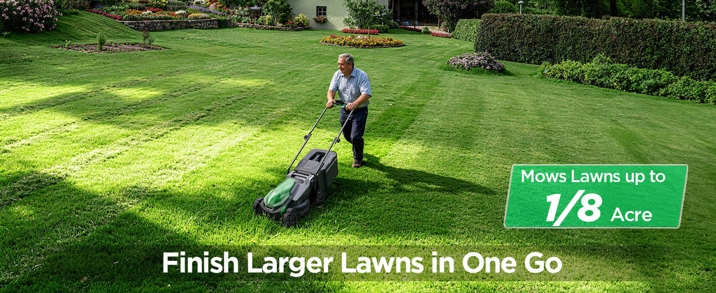 14" Cordless Lawn Mower, 20V Lightweight Push Mower with 2×5.0Ah Battery, Ultra-Quiet Motor for Small Yards, Lawn Care, Backyard Maintenance
