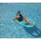 SwimWays Inflatable Soft Mesh Twist and Fold Spring Stable Relaxing Recliner Pool and Lake Float Lounger with Cup Holder, Aqua