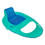 SwimWays Inflatable Soft Mesh Twist and Fold Spring Stable Relaxing Recliner Pool and Lake Float Lounger with Cup Holder, Aqua