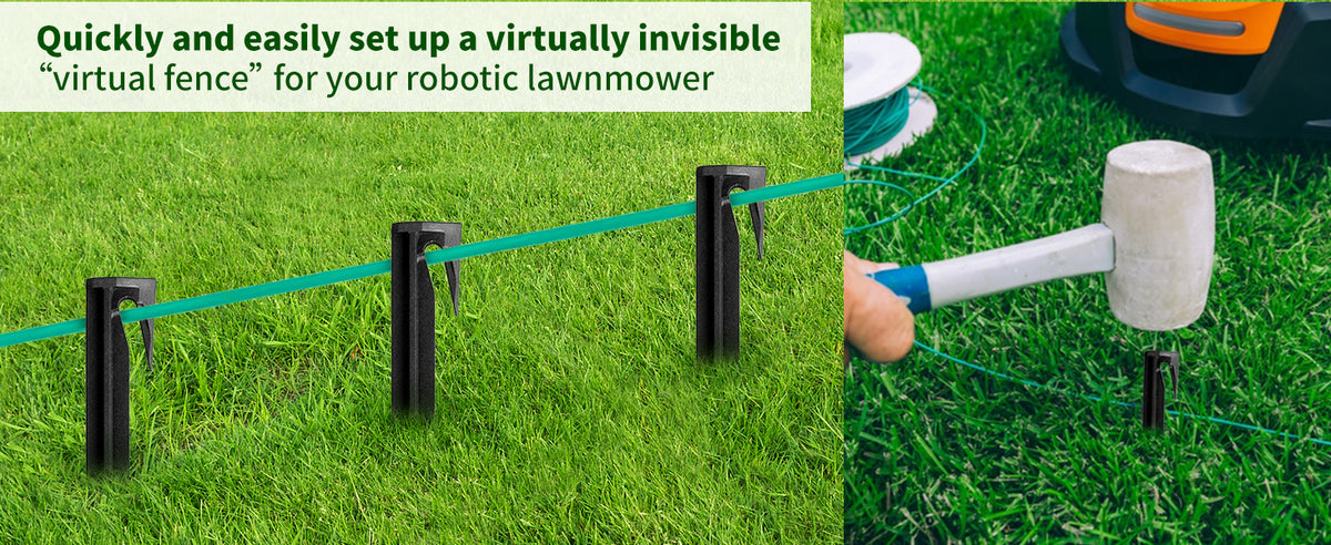 100m/328ft Universal Lawnmower Boundary Wire Contains 50x Lawn Pegs+10x Wire Connectors+9X ium Blades Robotic Lawnmower Wire Compatible with //Worx