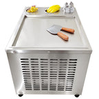 commercial 45x45cm (18x18 inches) tabletop single square ice pan with 3 tanks fried ice cream machine, roll ice cream machine, AUTO DEFROST and PCB of smart AI temp. controller