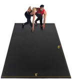 Gxmmat Extra LarExercise Mat 6'x8'x7mm, Thick Workout Mats for Home Gym Flooring, High Density Non-Slip Durable Cardio Mat, Shoe Friendly, Great for Plyo, MMA, Jump Rope, Stretch, Fitness