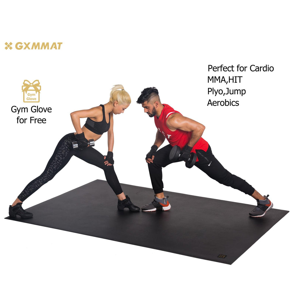 Gxmmat Extra LarExercise Mat 6'x8'x7mm, Thick Workout Mats for Home Gym Flooring, High Density Non-Slip Durable Cardio Mat, Shoe Friendly, Great for Plyo, MMA, Jump Rope, Stretch, Fitness