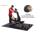 Gxmmat Extra LarExercise Mat 6'x8'x7mm, Thick Workout Mats for Home Gym Flooring, High Density Non-Slip Durable Cardio Mat, Shoe Friendly, Great for Plyo, MMA, Jump Rope, Stretch, Fitness