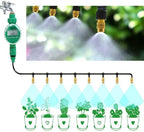 BBGS Drip Irrigation System, with Timer & Copper Adjustable Nozzle, Balcony Patio Garden Watering Kits Mist Cooling Outdoors Atomization Kit (Color : Style 6)