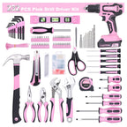 232-Piece Pink Tool Set with Drill, 20V Cordless Drill Driver and Home Tool Set, Pink Drill Set for Women, Lady's Repairing Kit with 12-Inch StoraBag, Pink
