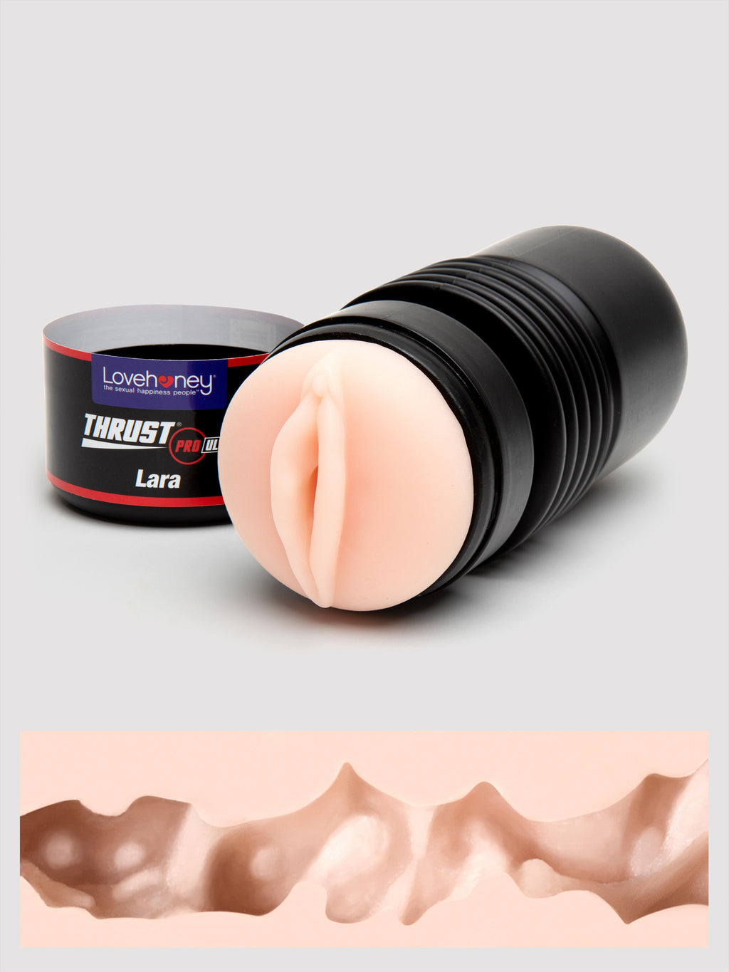 THRUST Pro Ultra Lara Self-Lubricating Realistic Vagina Cup, Flesh Pink