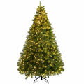 7 ft. Pre-Lit LED Dense PVC Hinged Christmas Tree Spruce with 700-Lights and Stand