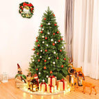 7 ft. Pre-Lit LED Dense PVC Hinged Christmas Tree Spruce with 700-Lights and Stand