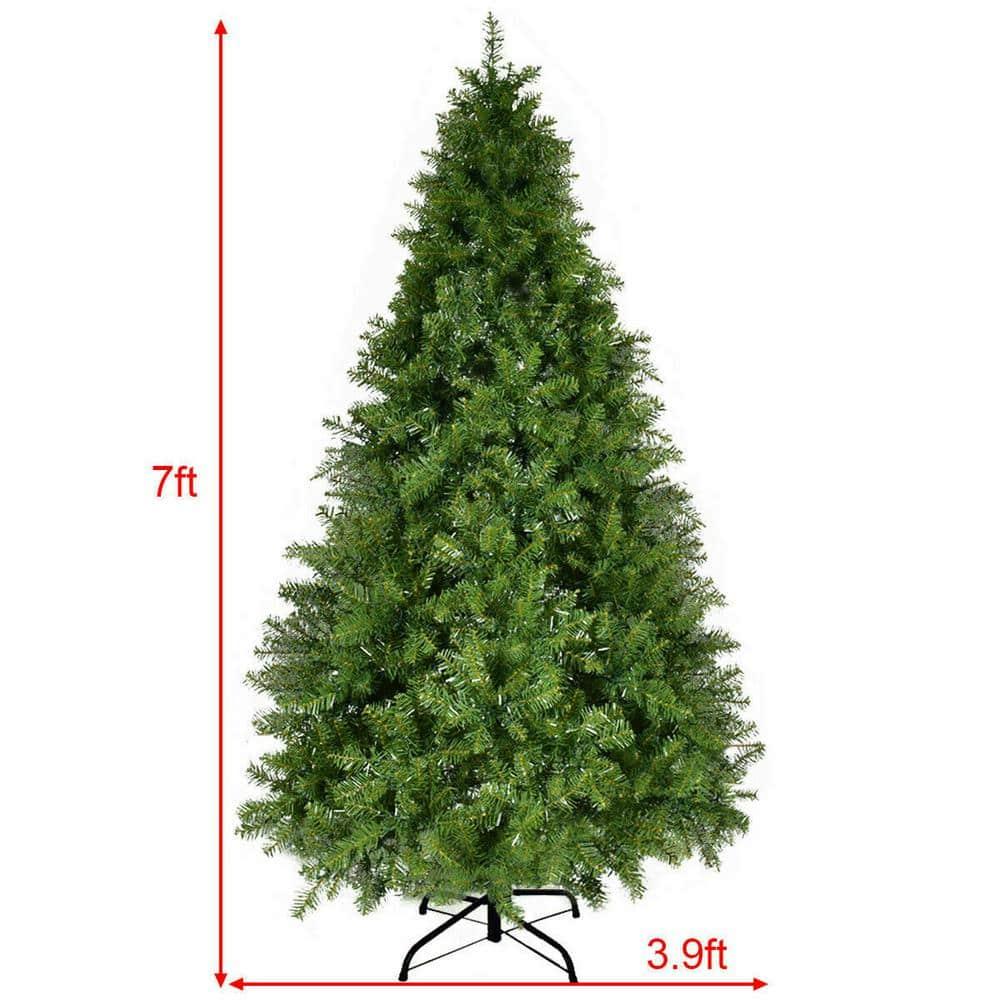 7 ft. Pre-Lit LED Dense PVC Hinged Christmas Tree Spruce with 700-Lights and Stand