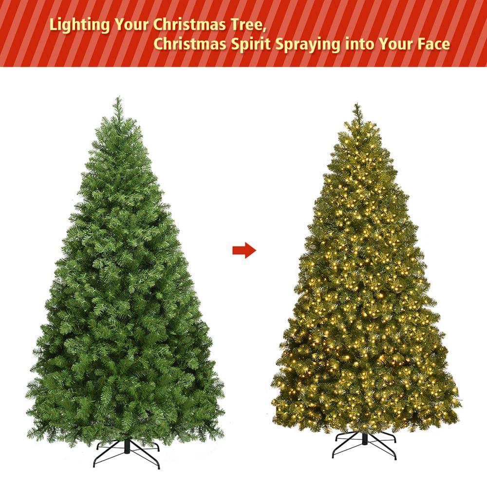 7 ft. Pre-Lit LED Dense PVC Hinged Christmas Tree Spruce with 700-Lights and Stand