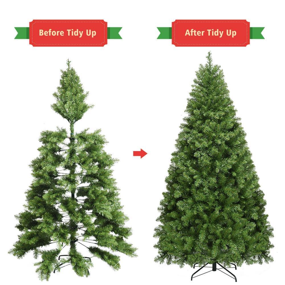 7 ft. Pre-Lit LED Dense PVC Hinged Christmas Tree Spruce with 700-Lights and Stand