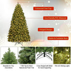 7 ft. Pre-Lit LED Dense PVC Hinged Christmas Tree Spruce with 700-Lights and Stand