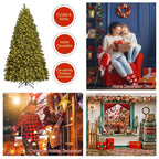 7 ft. Pre-Lit LED Dense PVC Hinged Christmas Tree Spruce with 700-Lights and Stand