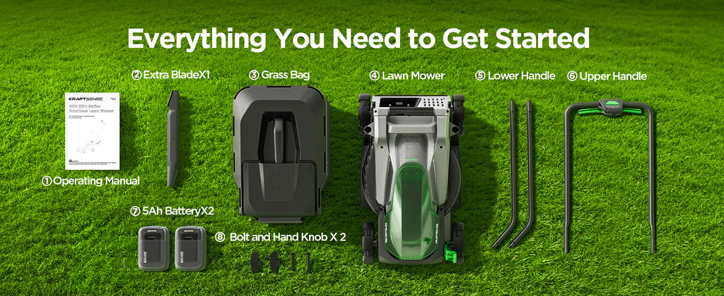 14" Cordless Lawn Mower, 20V Lightweight Push Mower with 2×5.0Ah Battery, Ultra-Quiet Motor for Small Yards, Lawn Care, Backyard Maintenance