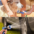 HMBB Garden Hose Nozzles, Garden Hose Spray Gun High Pressure 2PCS Garden Hose Spray Gun Set, Heavy Duty Water Spray Gun with 9 Patterns, Flow Control Anti-Leak, for Car Washing, Cleaning, Lawn