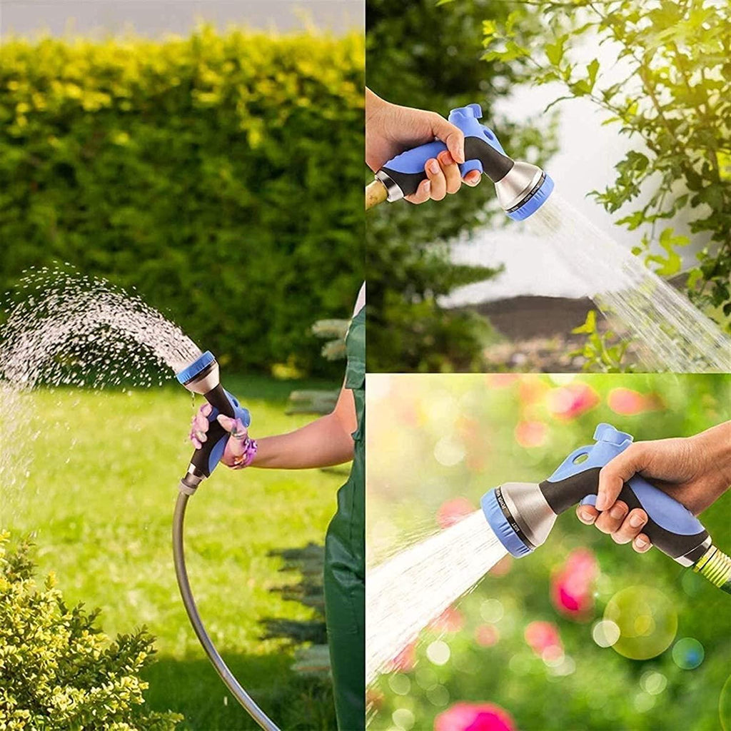 HMBB Garden Hose Nozzles, Garden Hose Spray Gun High Pressure 2PCS Garden Hose Spray Gun Set, Heavy Duty Water Spray Gun with 9 Patterns, Flow Control Anti-Leak, for Car Washing, Cleaning, Lawn