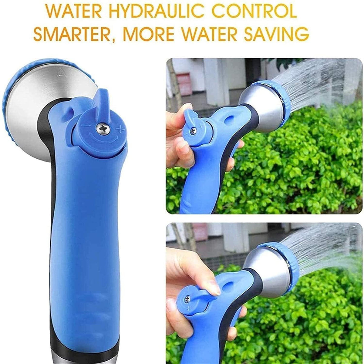 HMBB Garden Hose Nozzles, Garden Hose Spray Gun High Pressure 2PCS Garden Hose Spray Gun Set, Heavy Duty Water Spray Gun with 9 Patterns, Flow Control Anti-Leak, for Car Washing, Cleaning, Lawn
