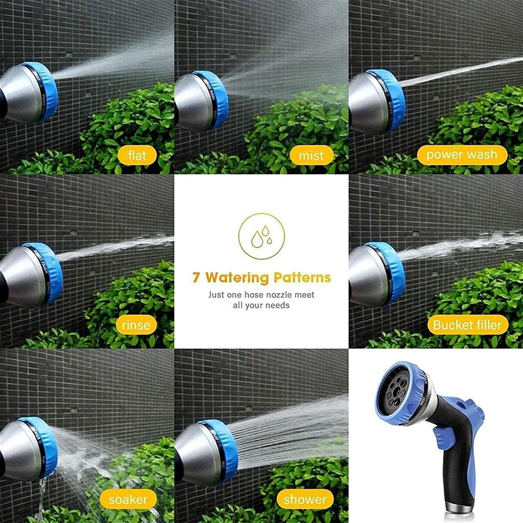 HMBB Garden Hose Nozzles, Garden Hose Spray Gun High Pressure 2PCS Garden Hose Spray Gun Set, Heavy Duty Water Spray Gun with 9 Patterns, Flow Control Anti-Leak, for Car Washing, Cleaning, Lawn