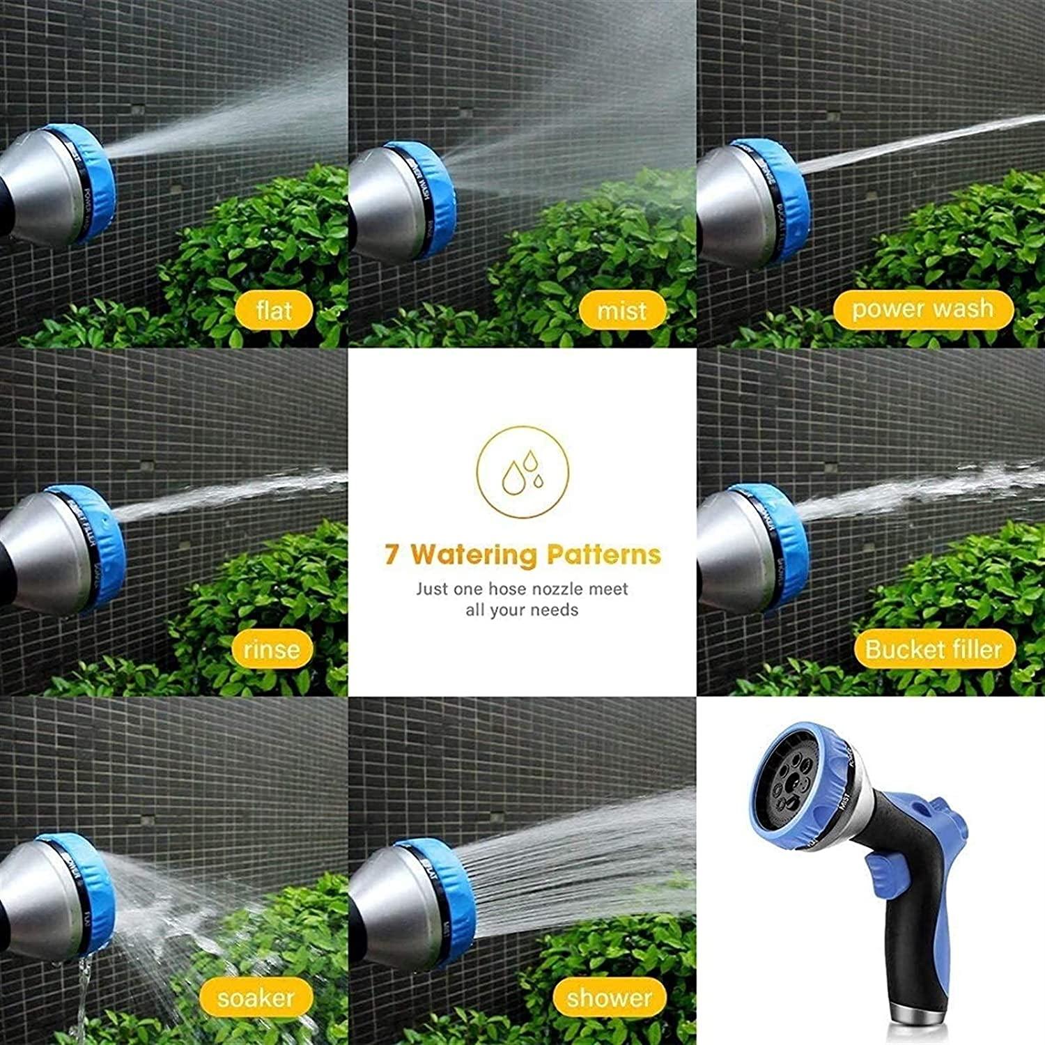 HMBB Garden Hose Nozzles, Garden Hose Spray Gun High Pressure 2PCS Garden Hose Spray Gun Set, Heavy Duty Water Spray Gun with 9 Patterns, Flow Control Anti-Leak, for Car Washing, Cleaning, Lawn