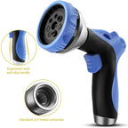 HMBB Garden Hose Nozzles, Garden Hose Spray Gun High Pressure 2PCS Garden Hose Spray Gun Set, Heavy Duty Water Spray Gun with 9 Patterns, Flow Control Anti-Leak, for Car Washing, Cleaning, Lawn