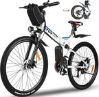 VIVI 26" Electric Bike for Women, Folding Electric Mountain Bicycle with 350W Motor, 21 Speed Gears, Removable Lithium-Ion Battery E-Bike for Teens &amp; Women