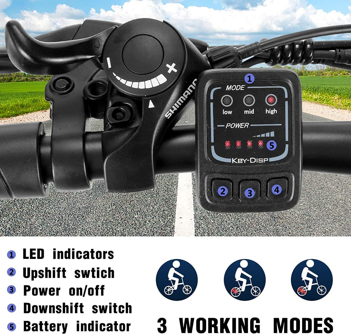 VIVI 26" Electric Bike for Women, Folding Electric Mountain Bicycle with 350W Motor, 21 Speed Gears, Removable Lithium-Ion Battery E-Bike for Teens &amp; Women
