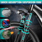 VIVI 26" Electric Bike for Women, Folding Electric Mountain Bicycle with 350W Motor, 21 Speed Gears, Removable Lithium-Ion Battery E-Bike for Teens &amp; Women