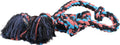 MAMMOTH Flossy Chews Colored 5 Knot Tug Rope Super X-Lar(6' Long) - Pack of 12