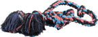 MAMMOTH Flossy Chews Colored 5 Knot Tug Rope Super X-Lar(6' Long) - Pack of 12