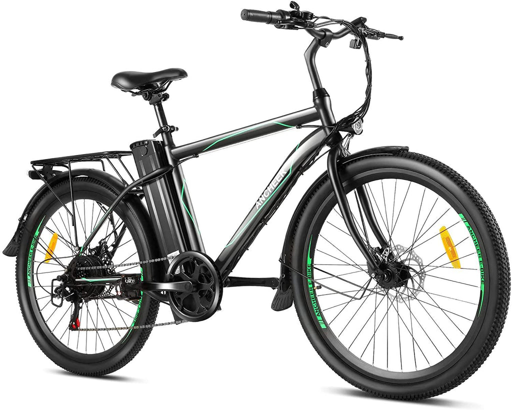 ANCHEER 26" Electric Bike for Adults, Electric Commuting Bicycle with Removable 36V 10Ah Battery with 22-40 Mile Range, 6-Speed Gears City Ebike