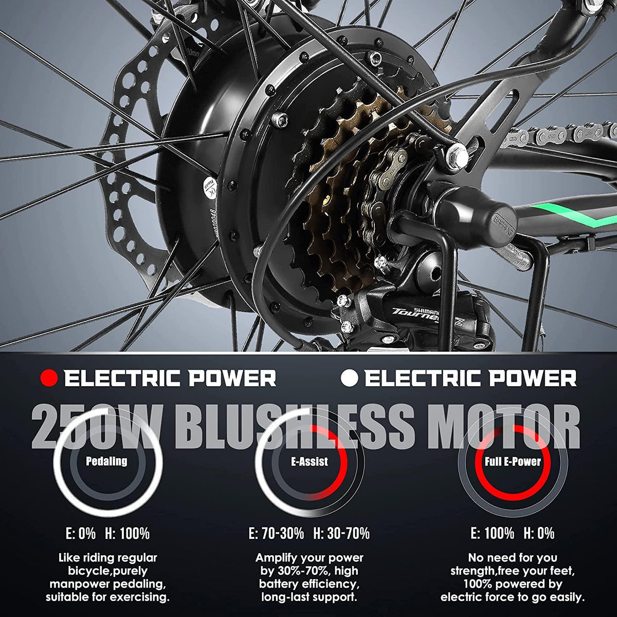 ANCHEER 26" Electric Bike for Adults, Electric Commuting Bicycle with Removable 36V 10Ah Battery with 22-40 Mile Range, 6-Speed Gears City Ebike