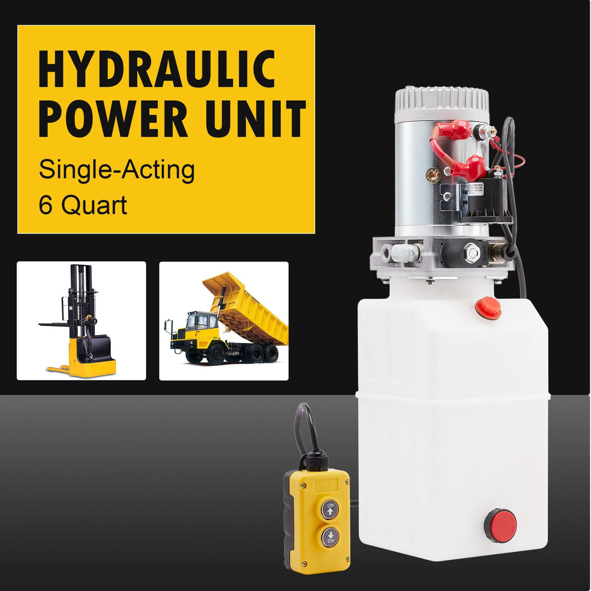 Single Acting 12V 6 Quart Hydraulic Pump for Aerial Platform Dump Truck Bed  QST