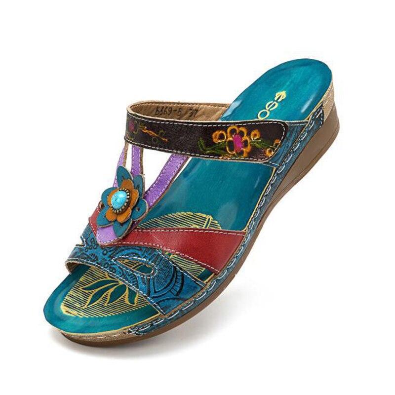 Women Flower Handmade Retro Bohemian Fashion Slipers