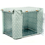 Lords &amp; Labradors Duck Egg Spot Oilcloth Dog Crate Cover to fit Midwest iCrate and Similar Sized Dog crates