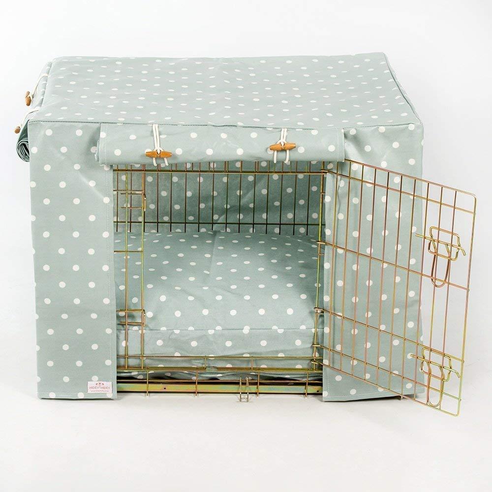 Lords &amp; Labradors Duck Egg Spot Oilcloth Dog Crate Cover to fit Midwest iCrate and Similar Sized Dog crates